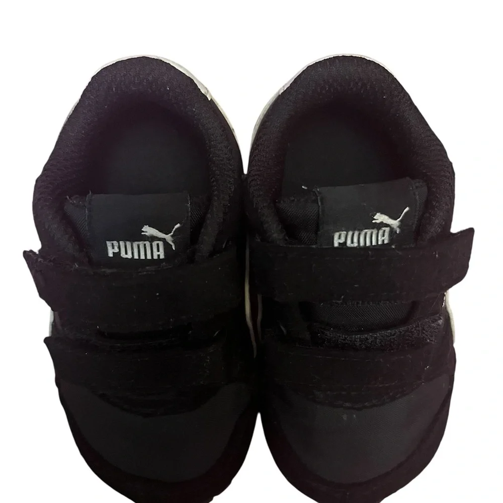 Puma Kids Black Sneakers with Velcro